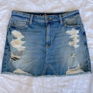 HOLLISTER Distressed High Rise Denim Skirt—Size 11